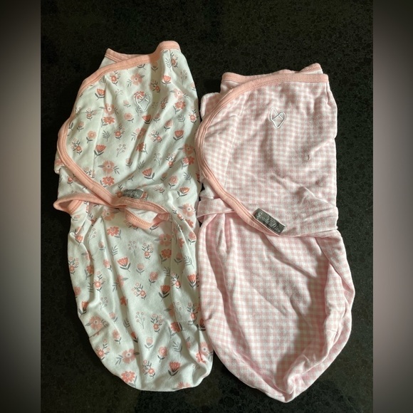 SwaddleMe Pink Gingham and Floral Sleep Sack Swaddles Size Small / Medium - Picture 1 of 5